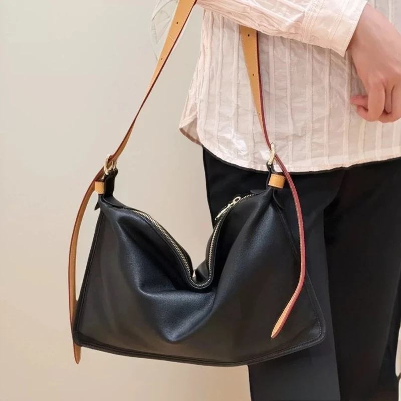 

New Arrive Soft Sheepskin Leather Hobo Underarm Bag Women 2026 New Geometric Design Shoulder Crossbody Women Fashion Bag
