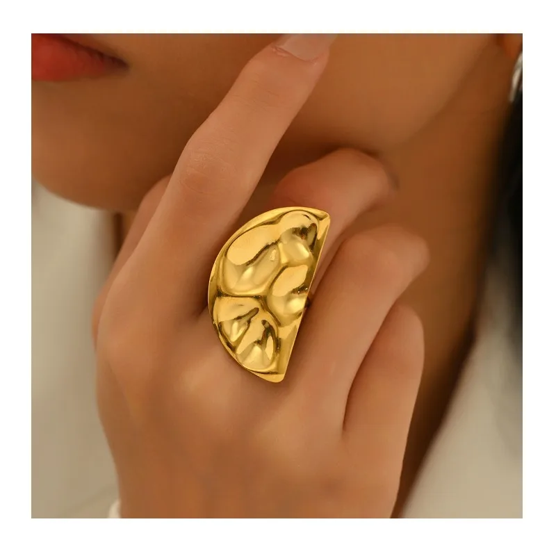 

Love The New Women's Jewelry Geometric Pleated Design Versatile Open Ring Light Luxury Ring