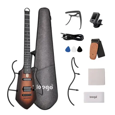 चुपचाप अभ्यास के लिए मिनी हेडलेस इलेक्ट्रिक गिटार किट, छोटा, शांत पोर्टेबल यात्रा गिटार x बैग top 8 best sales नेतृत्वहीन - №4