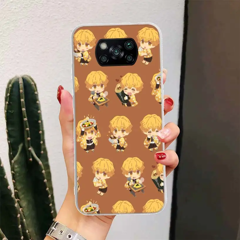 Anime Demon Slayer Agatsuma Zenitsu Phone Case For Xiaomi Poco X3 Nfc X5 X6 Pro F6 F5 F4 F3 F2 F1 X4 GT M5 M5S M4 M3 Luxury Soft