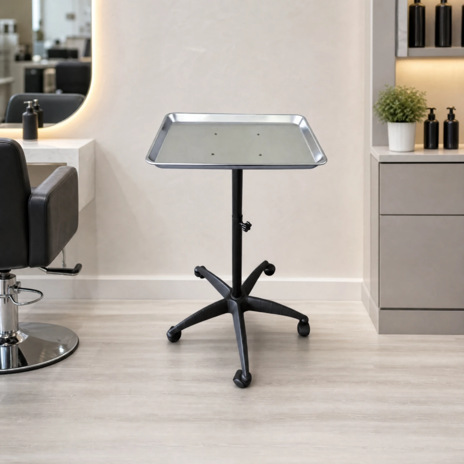Plastic Salon Utility Trolley Lightweight Wheeled Hairdressing Tool Cart with Swivel Casters Hairdresser Tool Cart Easy to Clean