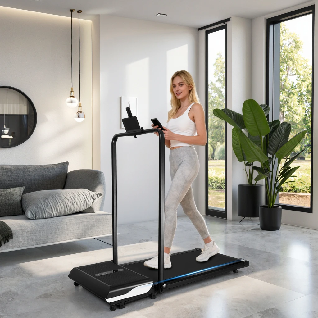 

Multi-function Speed Adjustable Foldable Portable Walking Pad Electric Treadmill LED Display Home Gym Use