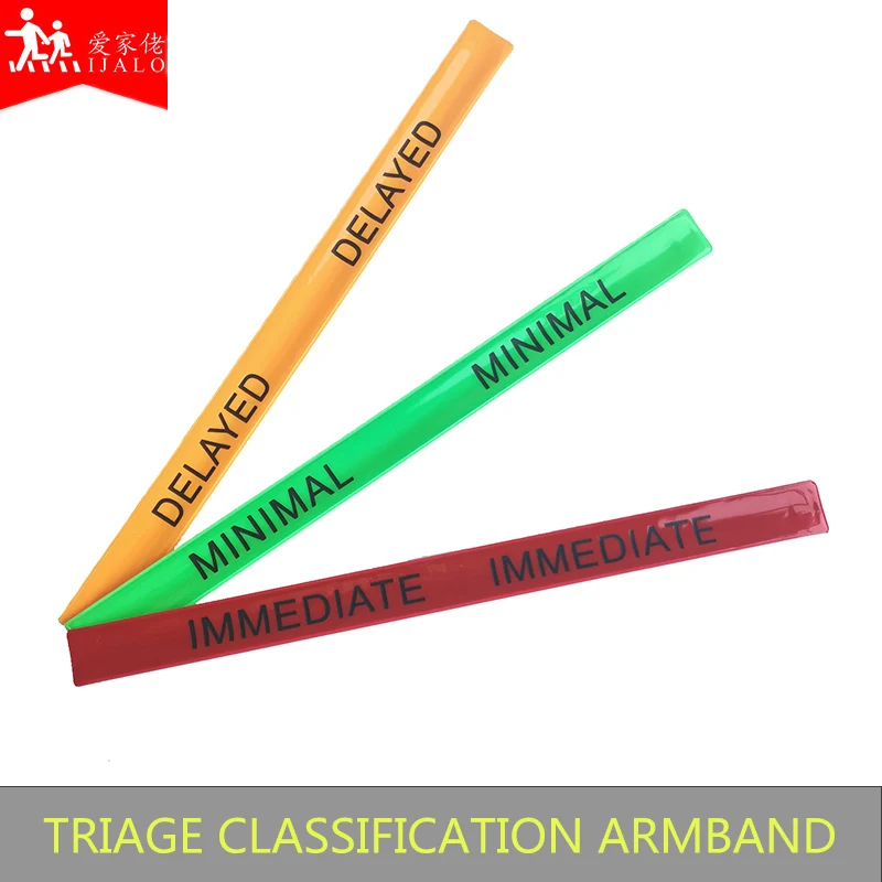 10Pcs 41CM Bracelets First Aid Rescue Response Triage Classification Immediate Delayed Treatment Reflective Band Wristband