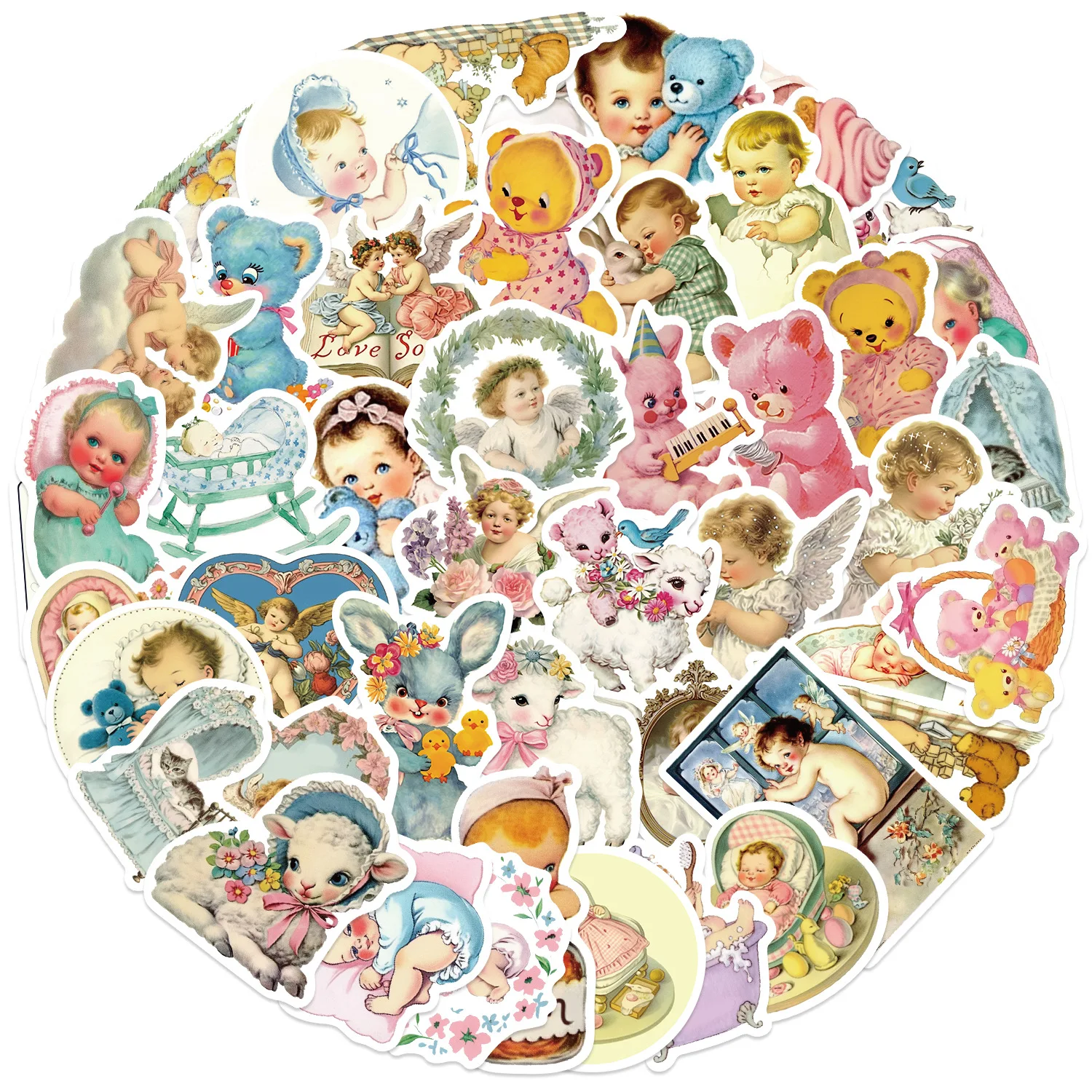 10/30/50PCS Nette Retro Cartoon Baby Aufkleber DIY Dekoration PVC Wasserdichte Skateboard Notebook Graffiti Spielzeug