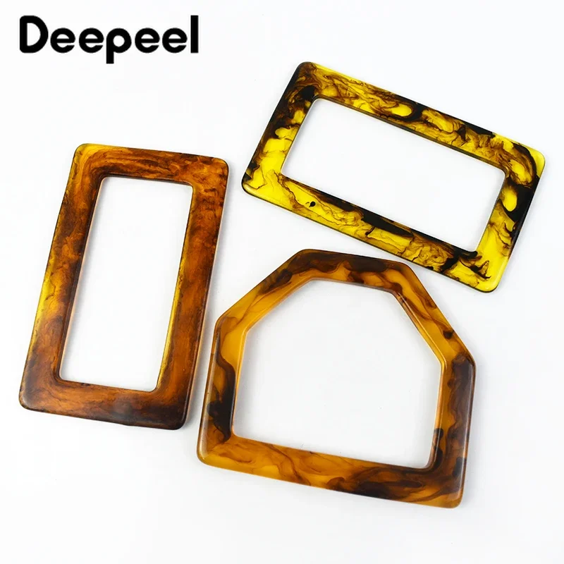 2Pcs Deepeel Amber Acrylic Handbag Handle Purse Frame Sewing Brackets Handles for Making Bags DIY Handmade Bag Accessories