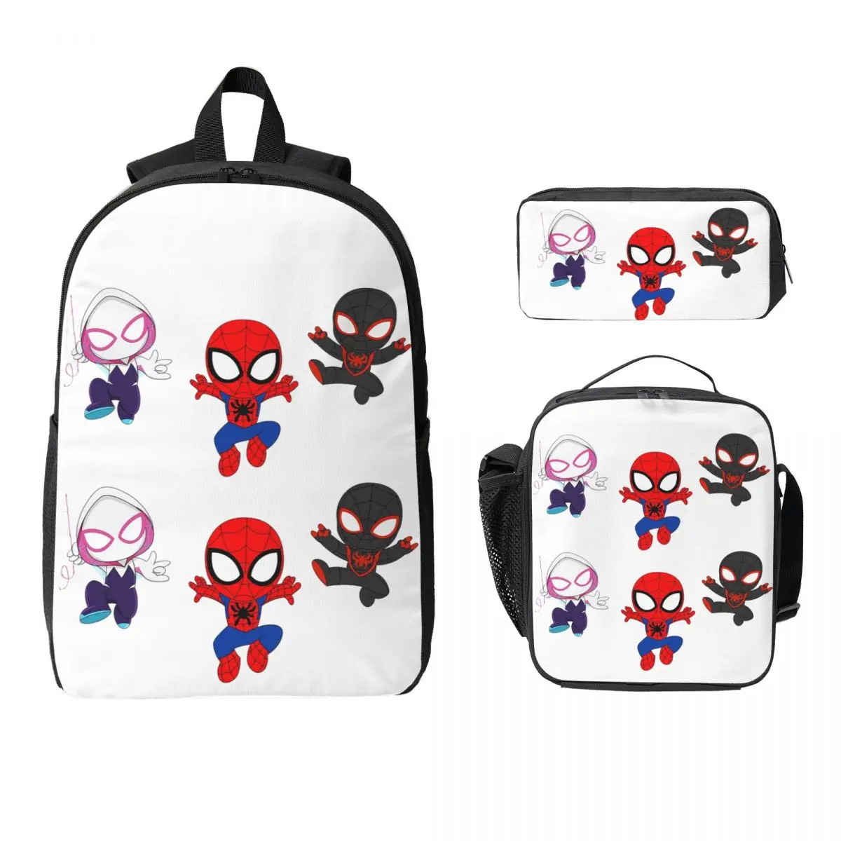 

Ghost Spider Backpack Student Boys Girls BookBag School Bag Laptop Shoulder Bags 3ps Insulated Lunch Bag Pencil Case
