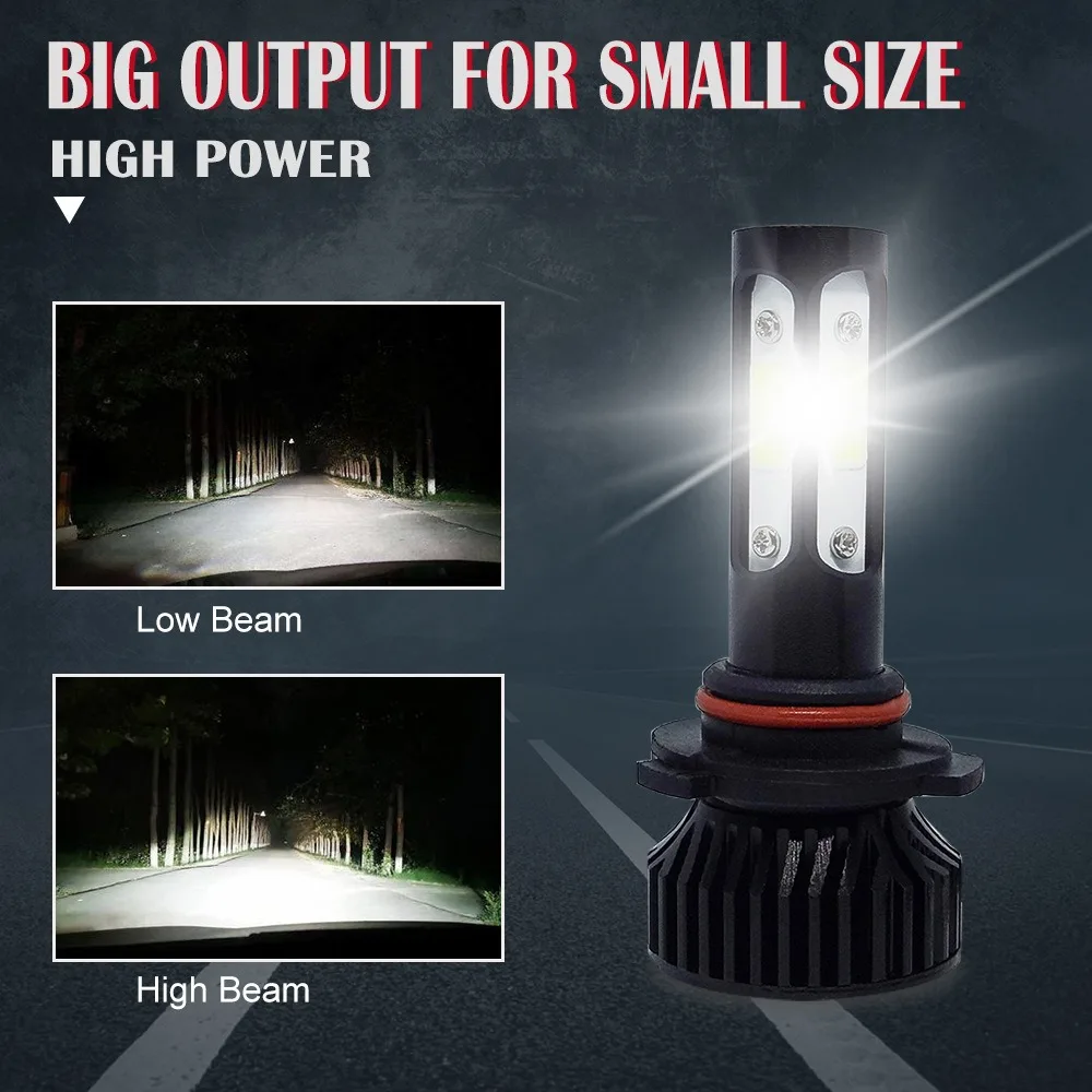 

12V 24V LED Headlight Bulbs 36W 6000K H7 H11 H8 H9 HB3 HB4 HIR2 9006 9005 9012 5202 4-Sided Auto Bulbs