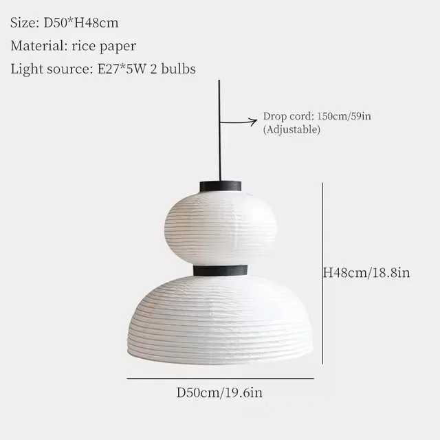Japanse Wabi Sabi Rijstpapier Hanglamp LED Kroonluchter voor Woonkamer Plafond Decor Moderne Japanse Stijl Hanglamp Glans