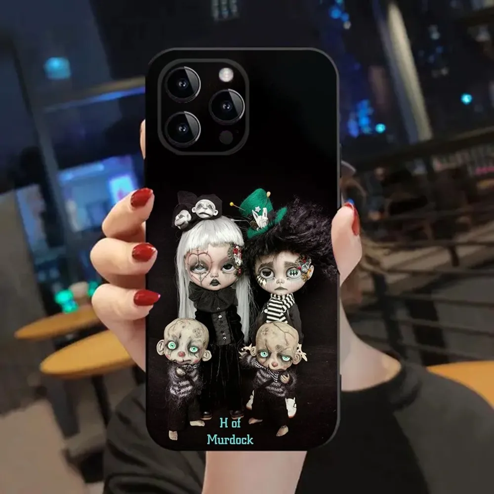 Krajews Creepy Dolls coque  Phone Case For Apple iPhone 15,14,13,12,11,XS,XR,X,8,7,Pro,Max,Plus,mini Silicone Black Cover