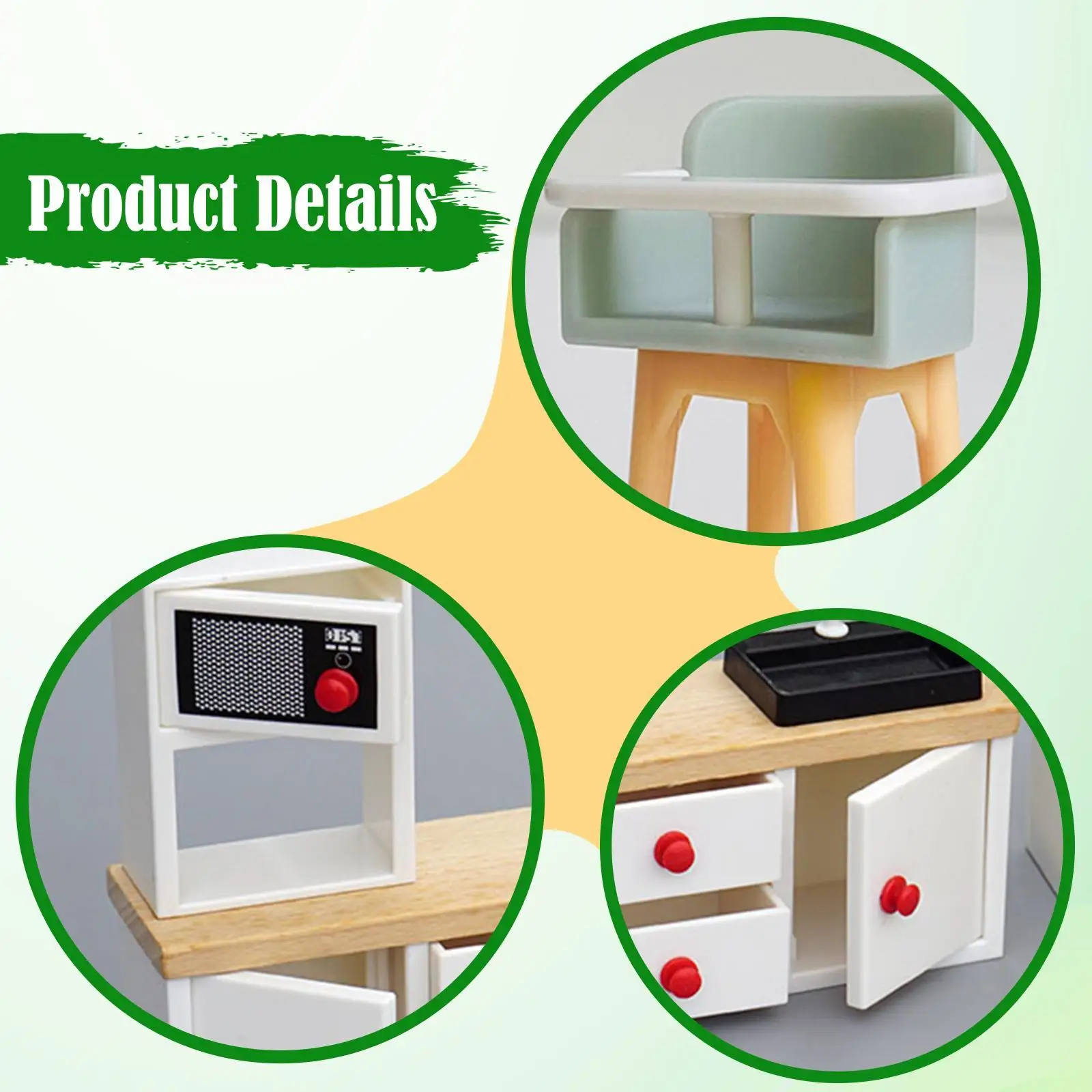 Ensemble de meubles miniatures pour maison de poupée, décor de maison de poupée pour garçons, cadeau de noël