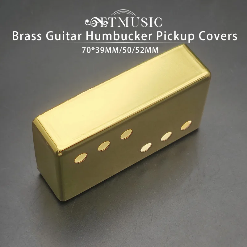 10Pcs 3+3 Brass 70x39mm Pickup Covers /Lid/Shell/Top 6 Holes for Electric Guitar Humbucker Covers 50/52MM Chrome/Black/Gold