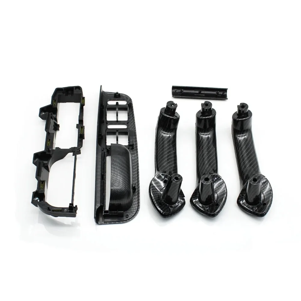 9pcs Carbon Fiber LHD Car Front Rear Left Right Door Pull Grab Handle For VW Bora Golf 4 MK4 Jetta 1999 2000 2001 2002 2003 2004 5