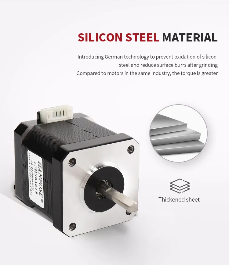 NEMA17 Schrittmotor 17HS8401S +TB6600 KIT 1,5A 40N.cm Nicht-gekapselter 4-Leiter-Motor für 3D-Drucker CNC-Maschine – Detail 5