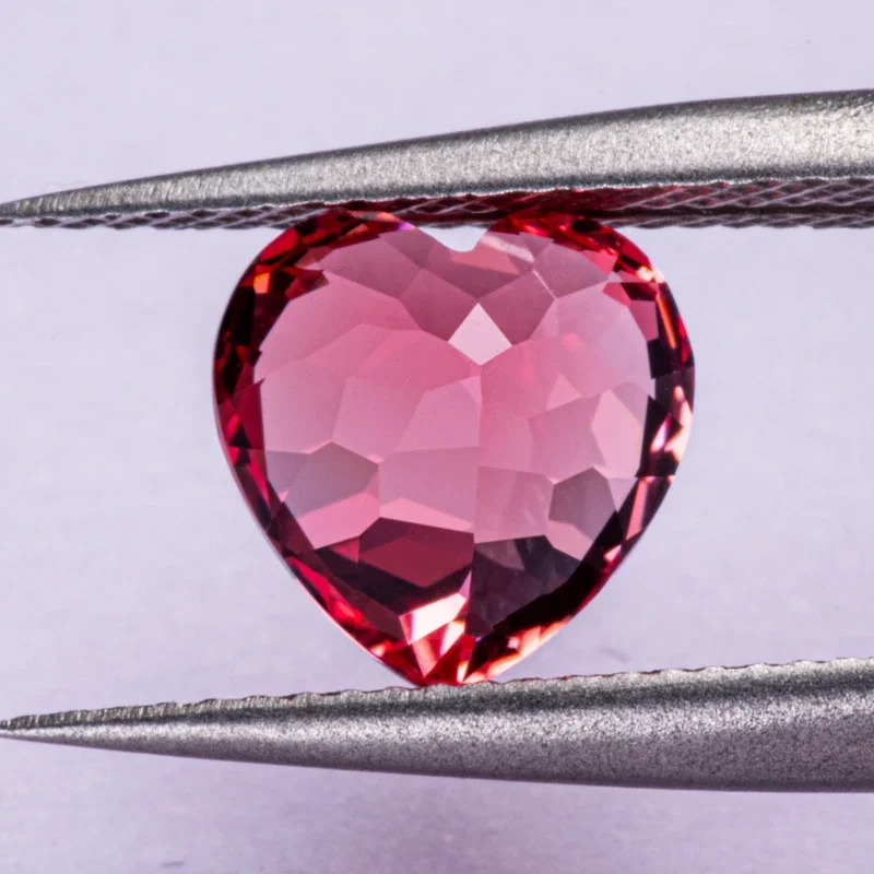 Lab Grown Padparadscha Red Lotus Color Top Quality Heart Shape Stone For Charms Diy Jewelry Making Selectable AGL Certificate