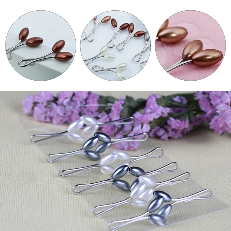 12Pcs Multicolor Oval Pearl Muslim Hijab Scarf Metal Clip Headscarf Brooch Pin Drop Shipping