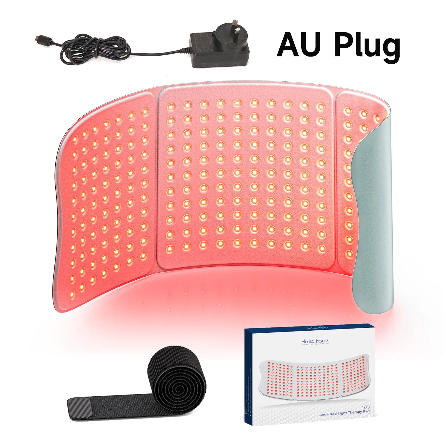 Roodlichttherapiekussen 660nm 850nm voor verlichting van lichaamspijn, grote 30x12inch mat met timer - Hello Face L7 Tri-Chip nabij infrarood - afbeelding 1