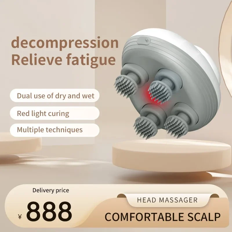 Portable Head Scratcher for Hair Growth Deep Clean and Stress Relax Electric Scalp Massager Head Massager Vibration Handheld