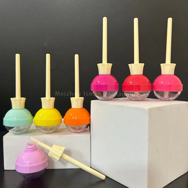 

50Pcs 8ml Creative Lollipop Shape Lip Balm Container Empty Plastic Candy Lip Gloss Bottle Tube with Wands Cosmetic Packaging