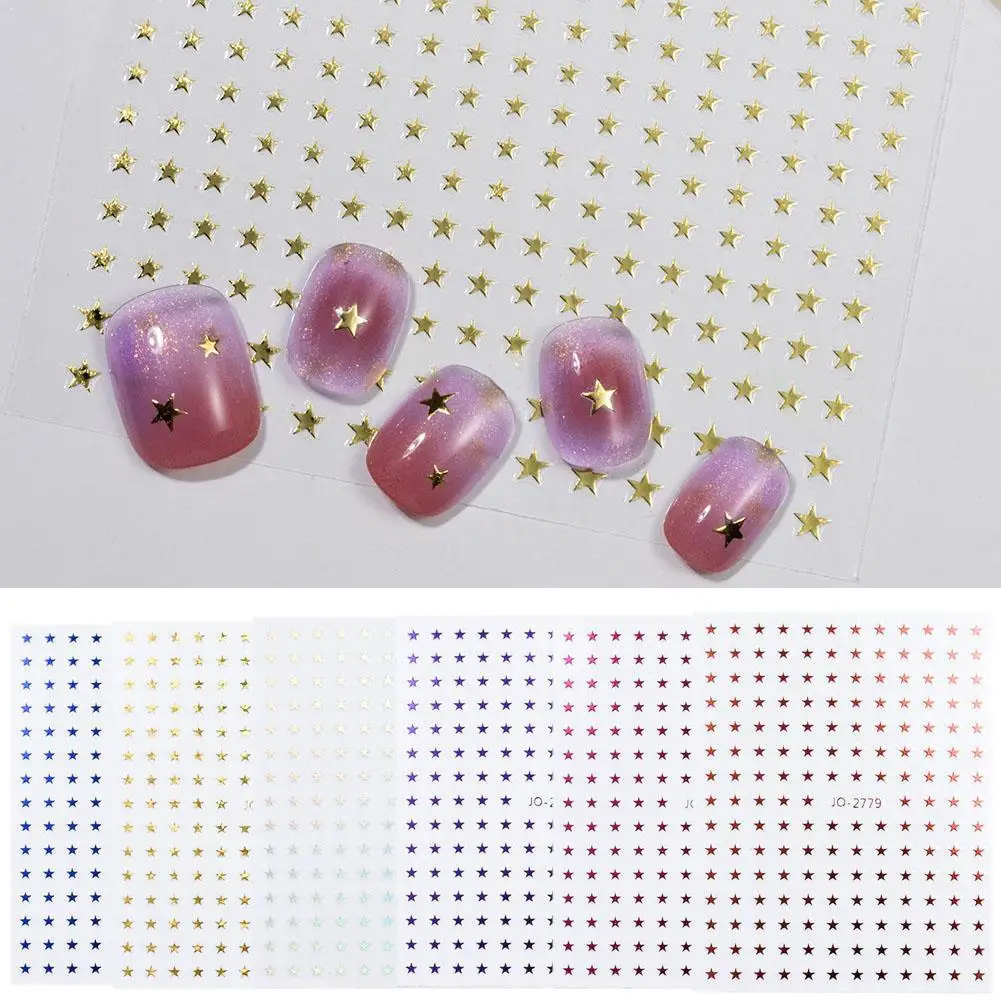 

Little Heart Star Nail Decals Silver Blue Red Platinum Holographic Self Adhesive Y2K Luxury DIY Nail Art Manicure Stickers Decor