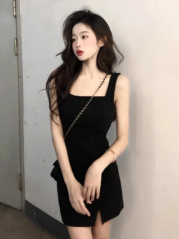 Bla Slim Fit Gola Quadrada Svel Verão Or Dr Sexy Cintura Cinching Strapl Bodycon Saia T-shirt Dr