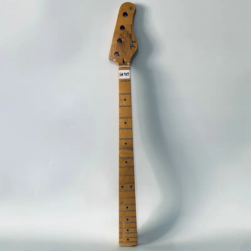 EN989 Genuine&Original Tagima T65 Bass Unfinished 4 String Electric Bass Neck Natural Bass with Damages for DIY Replace