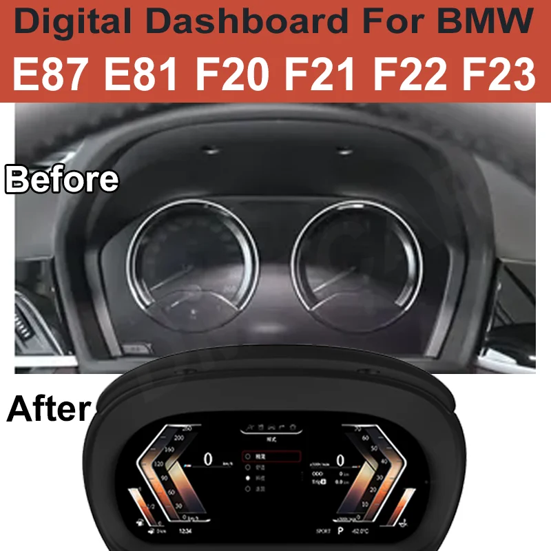 

2023 Digital Cluster Virtual Cockpit M Sport For BMW 1 Series E87 E81 F20 F22 F23 Car Multimedia Player Dashboard Speed Meter