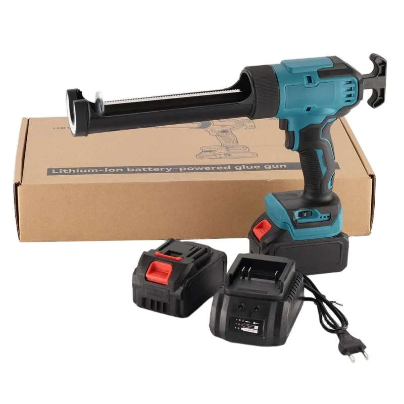 Máquina de colagem elétrica 21V - Máquina de colagem de pistola de cola de costura alimentada por bateria de lítio com luz LED - Pistola de cola de vidro - Sem fio