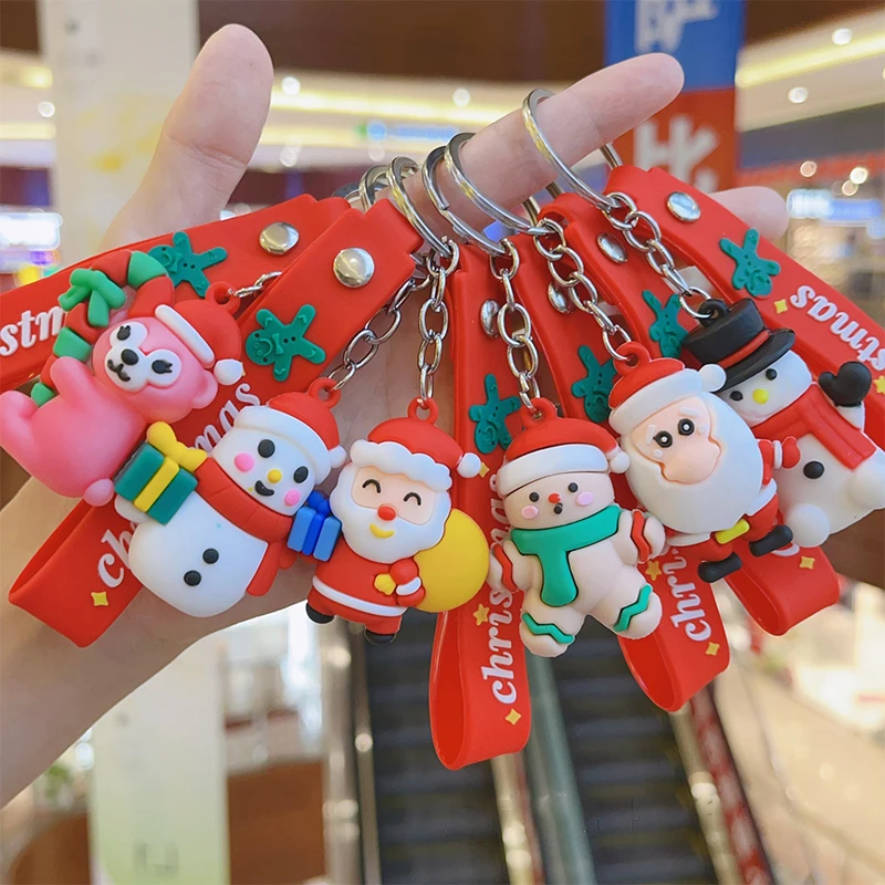 Porte-clés de Noël mignon et créatif, pendentif de père Noël drôle, accessoires de décoration de sac à dos exquis, cadeaux de mode