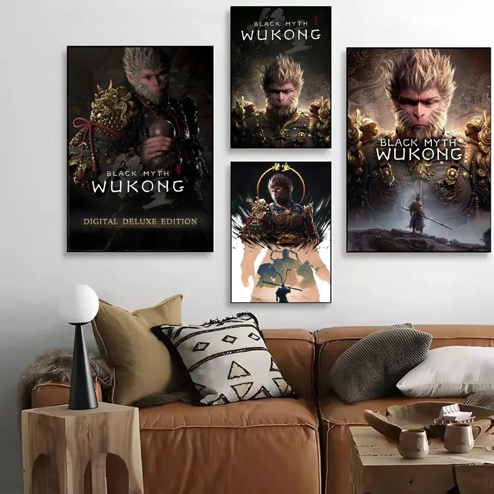 Video Game B-Black Myth Wukong Poster Modern And Elegant Wall Stickers For Home Decor Living Room Dormitory Wall Art