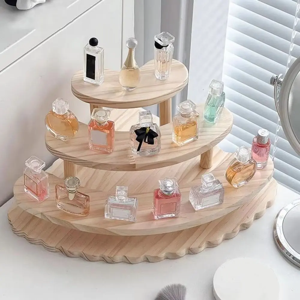 

Creative Wooden Display Riser Stand DIY Household Cupcake Display Cabinet 3 Tier Space Saving Figurine Display Shelf