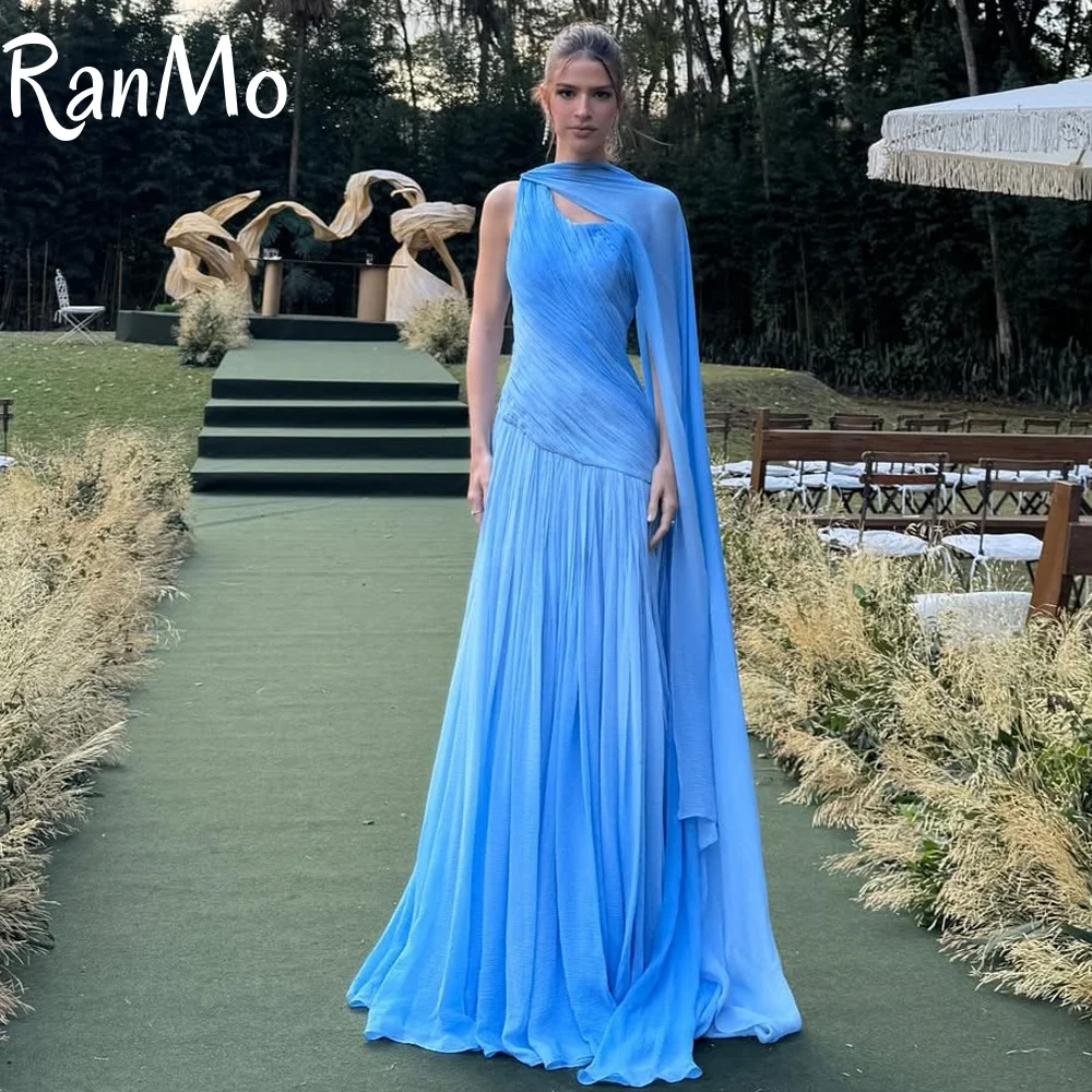 

Ranmo Customized 2025 Elegant One-Shoulder Chiffon Evening Dress High Quality Pleat Floor-Length Prom Dresses Bridal Party Gown