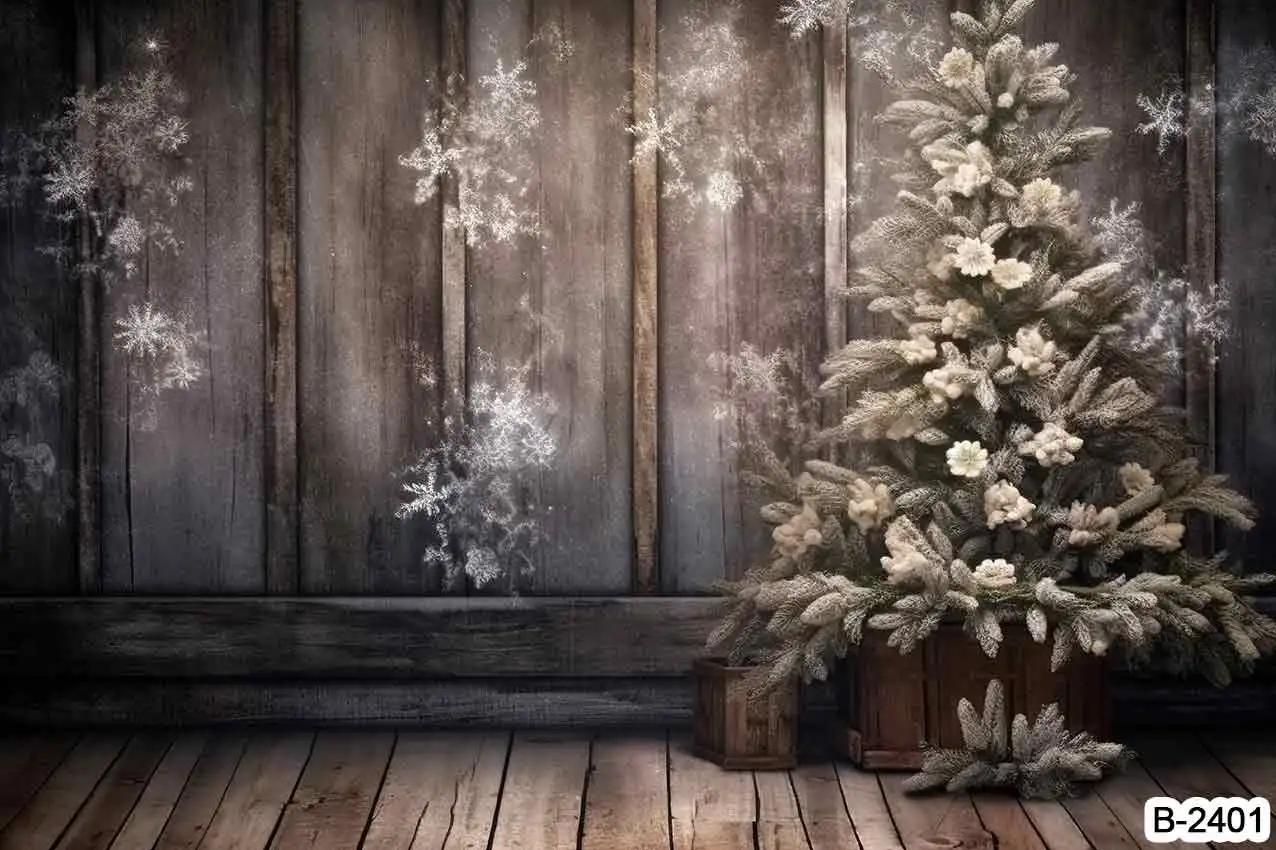 Wooden Cabin Door Christmas Xmas Trees Backgrounds Old Ancient House Photography Family Adult Kids Portrait Backdrops Banner