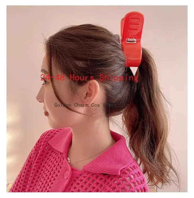 Cosplay Shark Hair Clip Adult Kid Red Ponytail Hairpin Fashion Korean Hair Claw Headwear Accessories Gift Colorful Arrietty