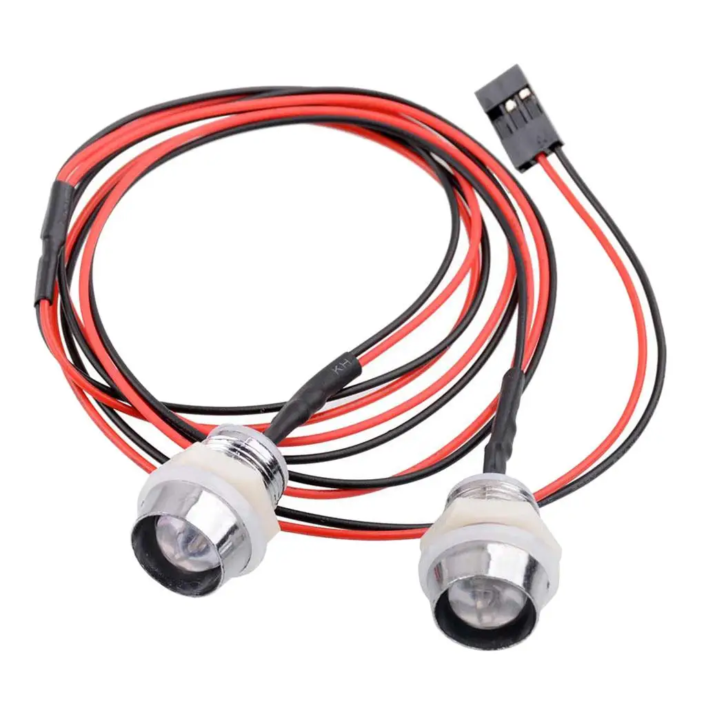 White LED Light Kit for RC Car Durable Metal Lampshade for 1 5 1 8 1 10 1 12 1 16 Climbing Model Upgrade