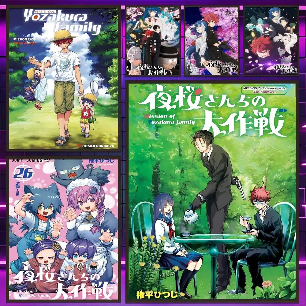 Póster familiar de Manga M-Mission Yozakura, arte de pared versátil HD resistente al agua, decoración autoadhesiva para cualquier espacio, regalo ideal