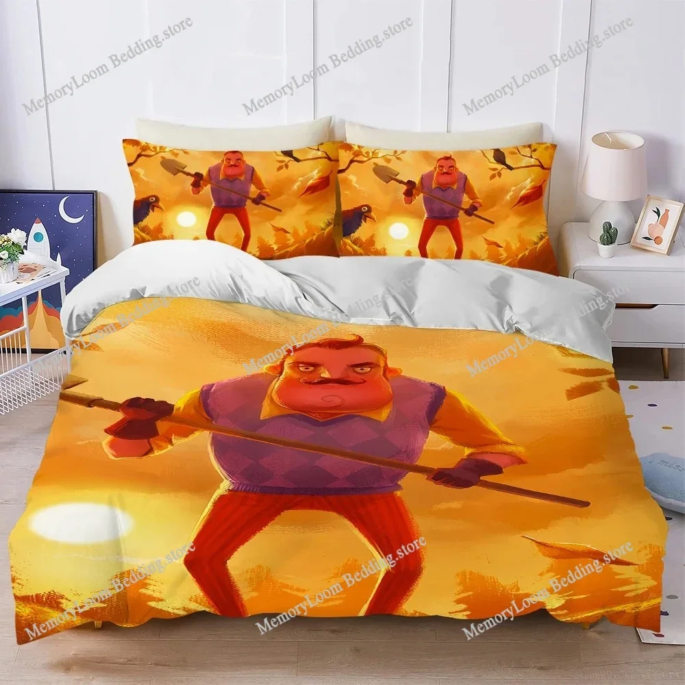 

Classic Game H-Hello N-Neighbor 3 Duvet Cover Set Bedding Soft Laundry Cotton Bed Four Seasons Student Dormitory Luxury Gift741