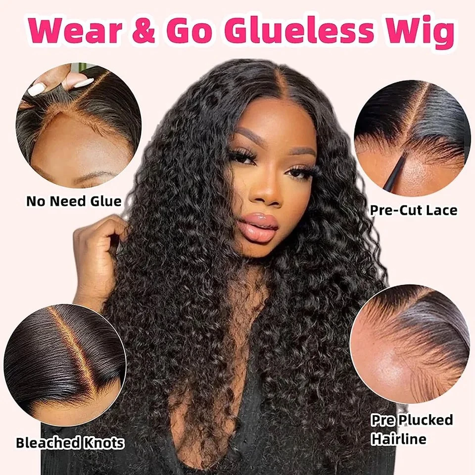 Tracy Hair Pre-Bleached Wear Go Water Wave Wigs Pre Cut Pre Plucked Glueless Wig 4x4 Hd Lace Closure Wig