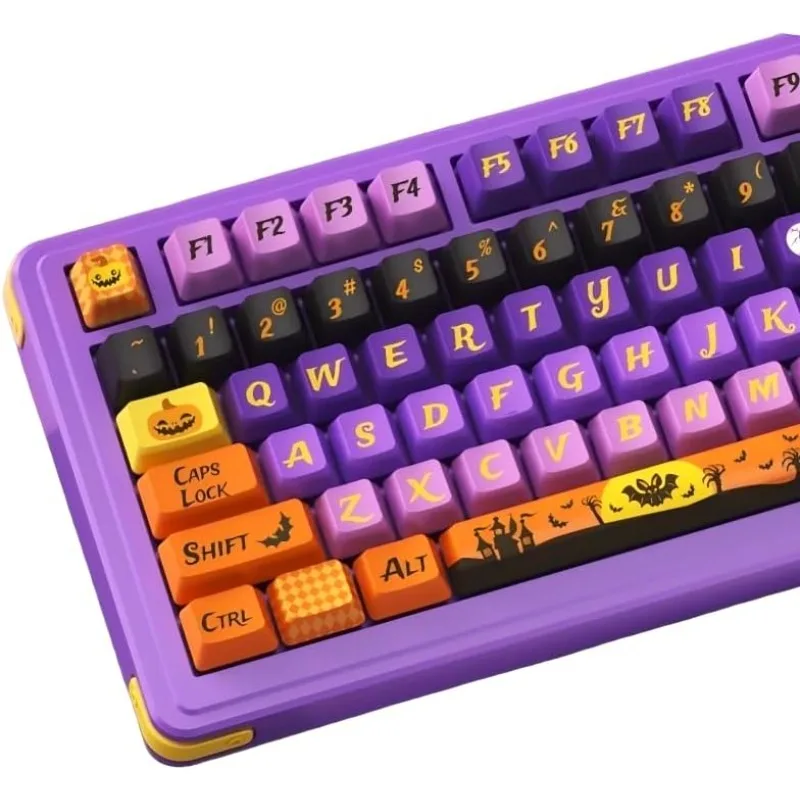 

PBT Keycaps 138 Keys Pumpkin Ghost Halloween Theme Cherry Profile Keycaps Dye-Sublimation Cute Custom Keyboard Keycap Set
