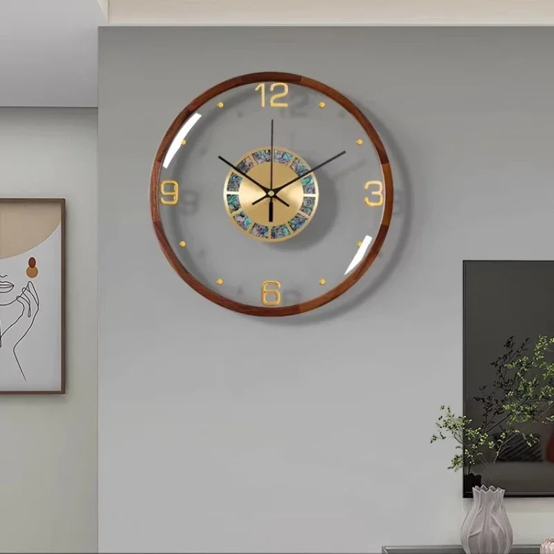 Clockwork Wall Clock Office Mid Century Round Wooden Decoration Wall Clock Industrial Style Metal Dekor Zimmer Home Decoration