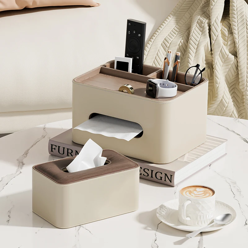 Bedroom Nordic Tissue Boxes Simplicity Napkin Cotton Pads Kitchen Tissue Toilet PU Leather Home Storage Caixa De Tecido MHZJH