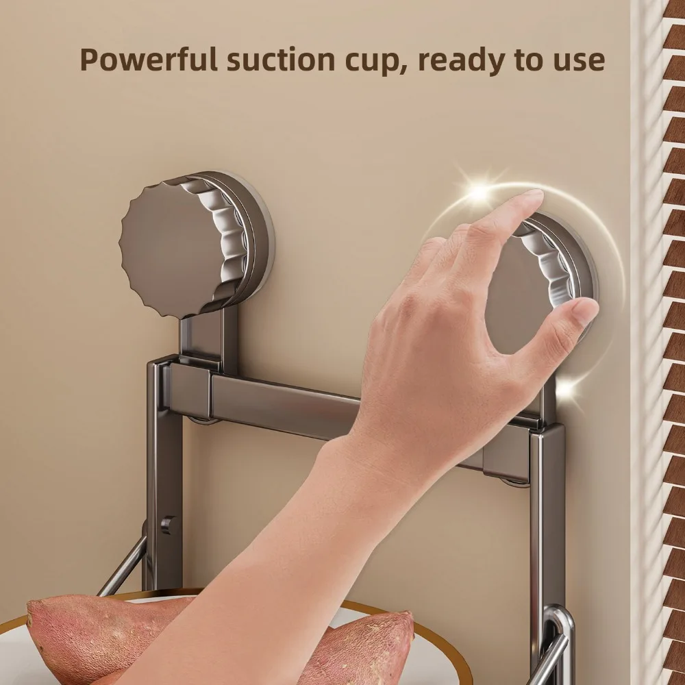 Kitchen Preparation Rack Shelf Suction Cup Multi-layer Folding Hot Pot Ingredients Side Dish Household Wall-mounted Storage