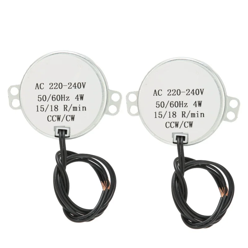 

2Pcs AC Motor CCW/CW Direction Synchronous Electric Transmission Parts 220-240V 15-18RPM 4W