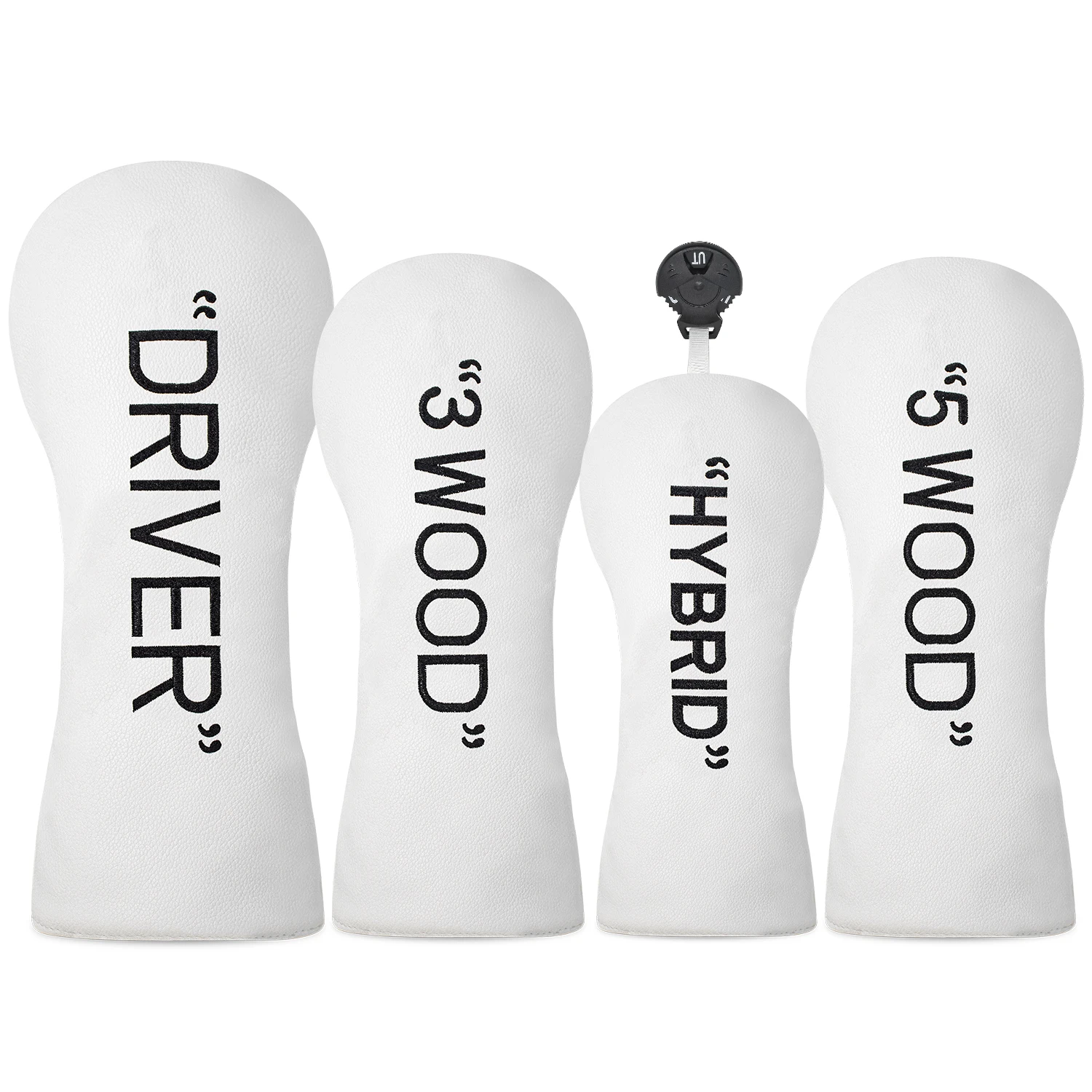 1pc/4pcs Letter Printed Golf Headcover, Golf Club Protector for Driver, Fairway, Hybrid, Portable Accessory for Outdoor Golf