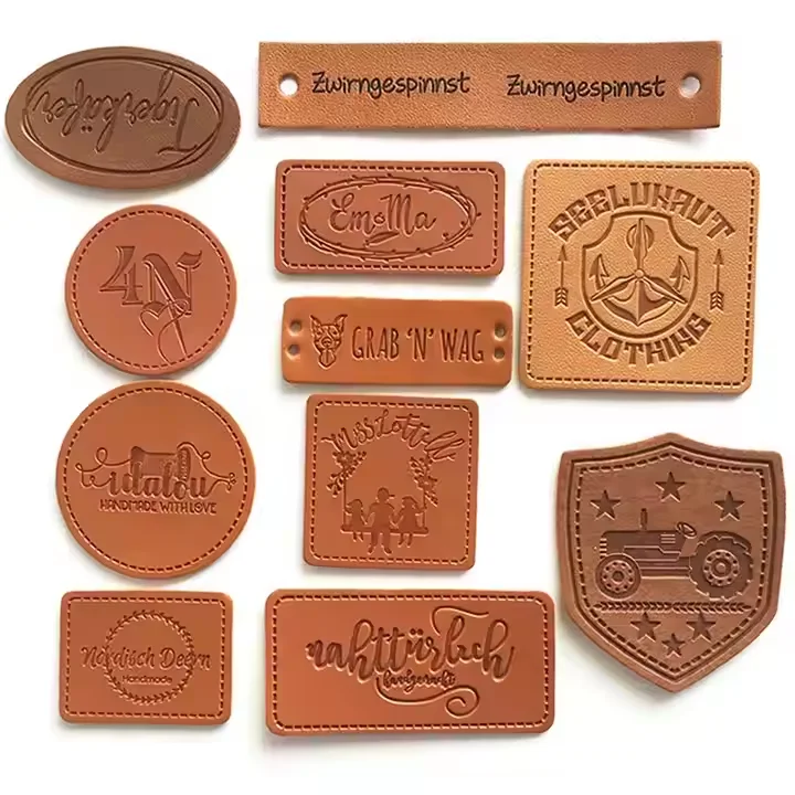 Maßgefertigte Leder-Patches für Kleidung Geprägtes Leder-Patch-Etikett Logo Geprägter Aufnäher aus PU-Leder – Detail 3