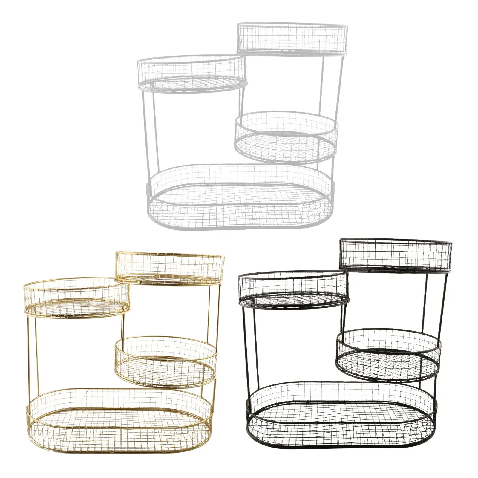 4 طبقات سلك سلة حامل متعدد الاستخدامات إنتاج حامل المنظم سلة الخبز رف الخضار لتخزين البطاطس الخضار البصل ريفي #2