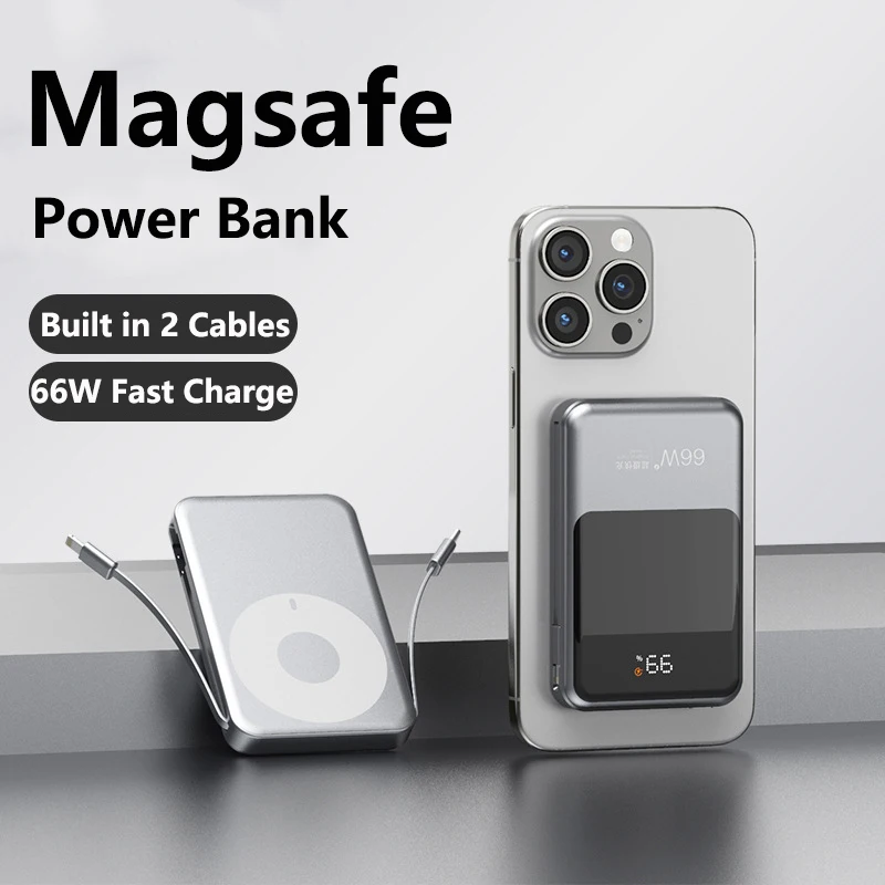 

20000mAh Magsafe Power Bank Magnetic Wireless 66W Super Fast Charging Powerbank For iPhone 16 15 14 13 12 Samsung Huawei Xiaomi