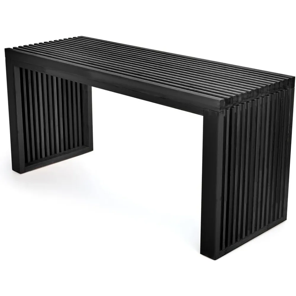

Bamboo Dining Bench, 35 inch Farmhouse Decor Indoor Kitchen Table Bench, Entryway Shoe Rack Bench