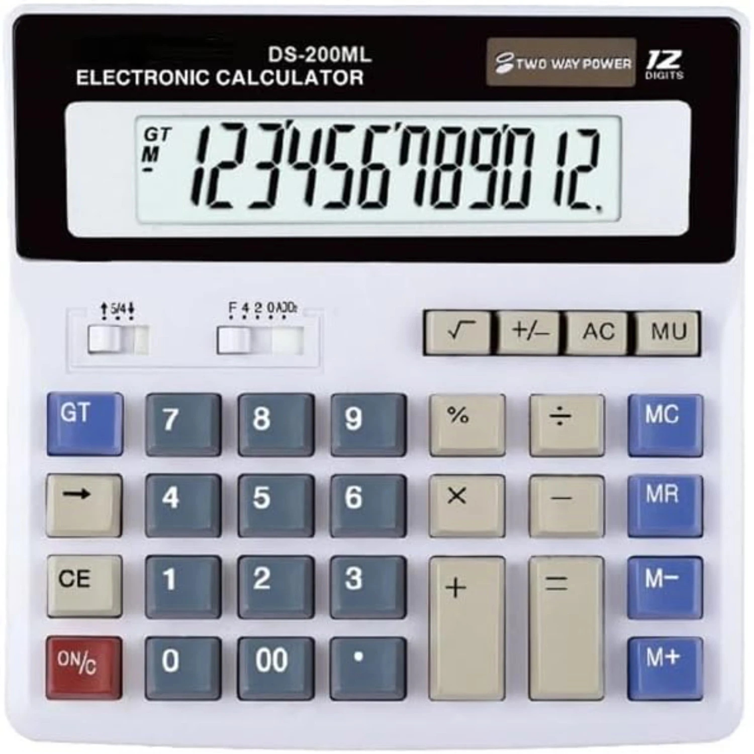 Desktop Calculator Large LCD Display 12-Digit Big Number, Large Keys Standard Calculator for Office Business