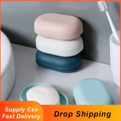 Soap Dish with Lid Oval Soap Box Super Sealed Storage Box Waterproof Travel Home Bathroom Soap Storage Box Plastic Soap Box