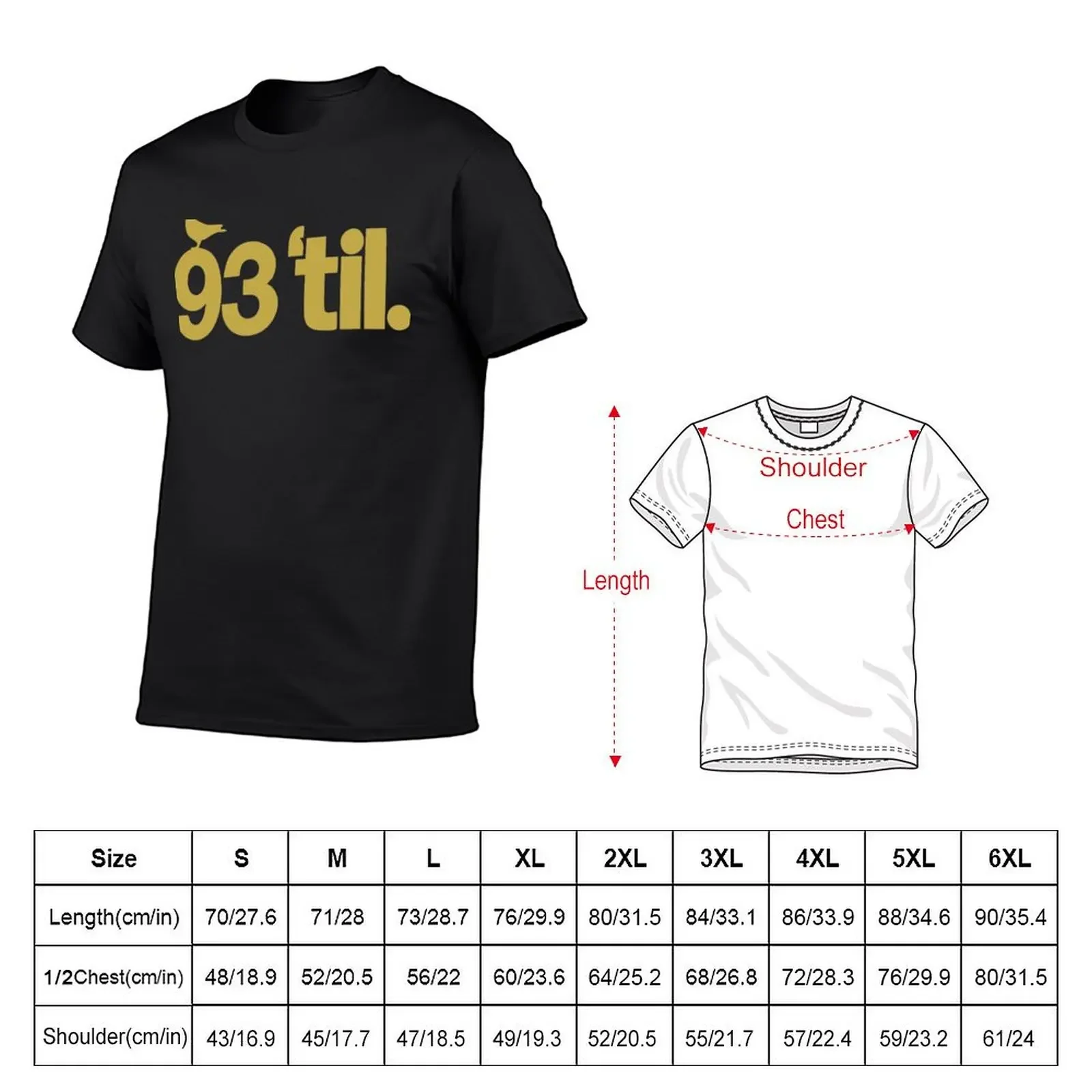 เสื้อยืดผู้ชาย93 Til Infinity คลาสสิกน่ารักเสื้อผ้าสีดำ